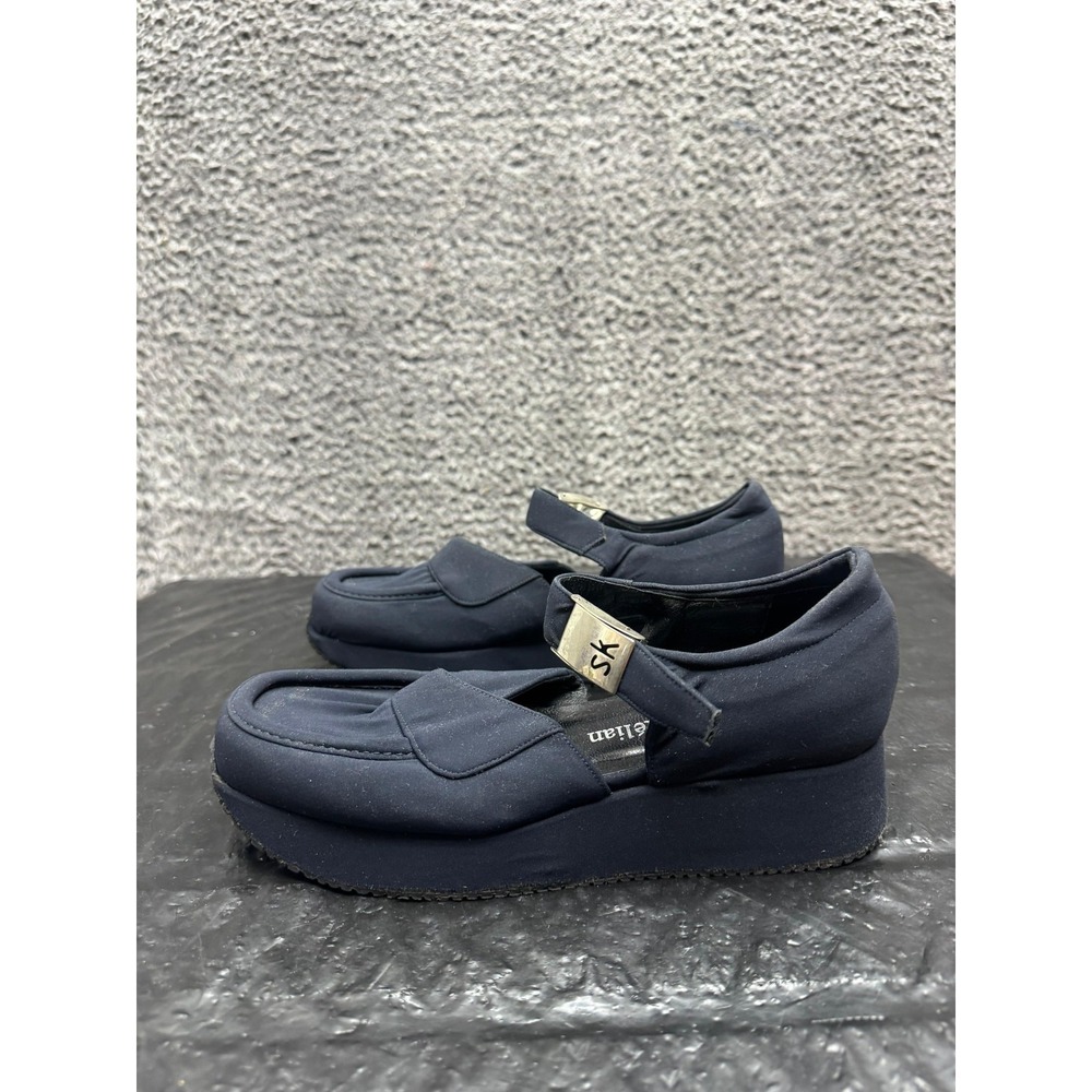 Stephane Kelian Paris Chunky Platform Mary Jane Shoes Navy Womens Size 8.5 US - Picture 5 of 12